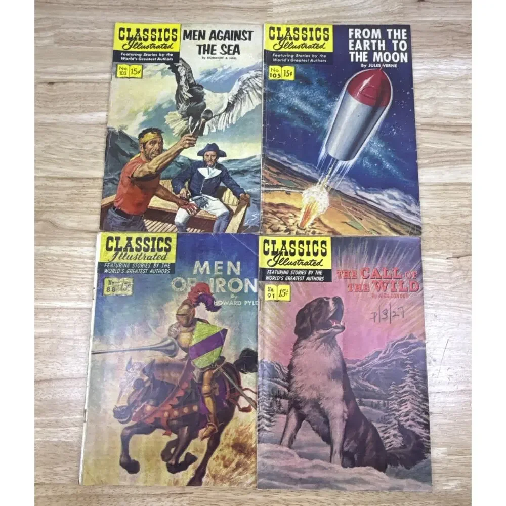 Vintage Lot of 13 Classics Illustrated Comic Books All 15 cents 1940/50/60S RAW